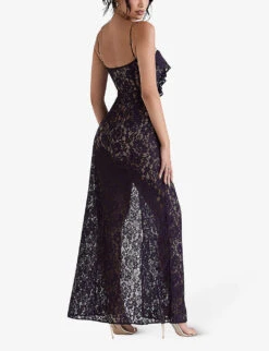 Malia Ruffle-trim Lace Maxi Dress 8 Malia Ruffle-trim Lace Maxi Dress -Whistles Closet Shop R04053546 NIGHTSHADE ALT03