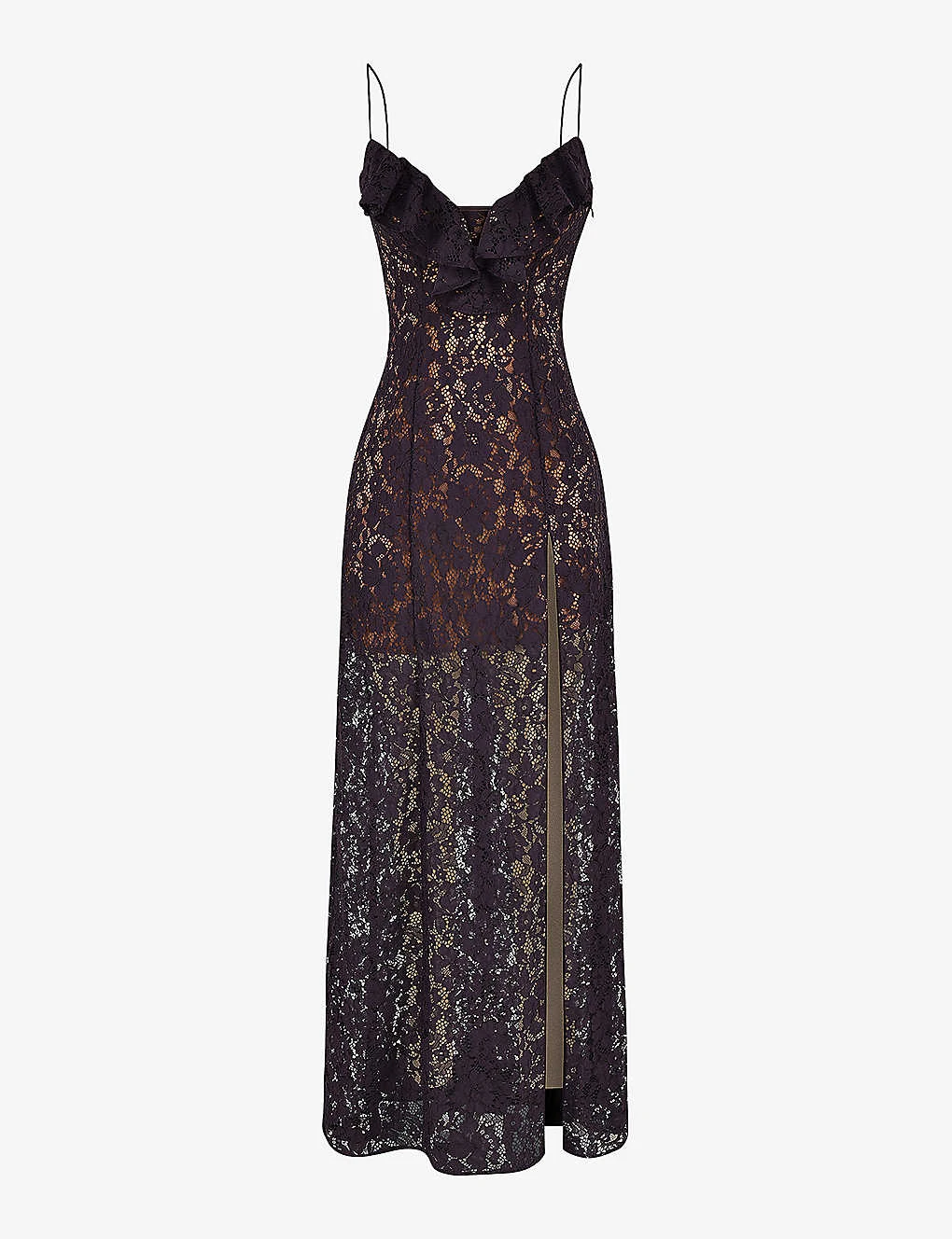 Malia Ruffle-trim Lace Maxi Dress 1 Malia Ruffle-trim Lace Maxi Dress