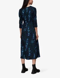 Whistles Night Cat Animal-print Woven Midi Dress 8 Whistles Night Cat Animal-print Woven Midi Dress -Whistles Closet Shop R04057552 MULTICOLOURED ALT03