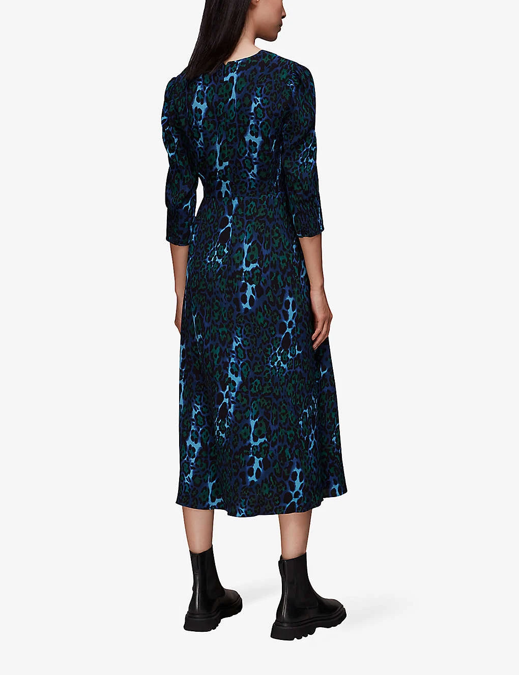 Whistles Night Cat Animal-print Woven Midi Dress 4 Whistles Night Cat Animal-print Woven Midi Dress - Image 4