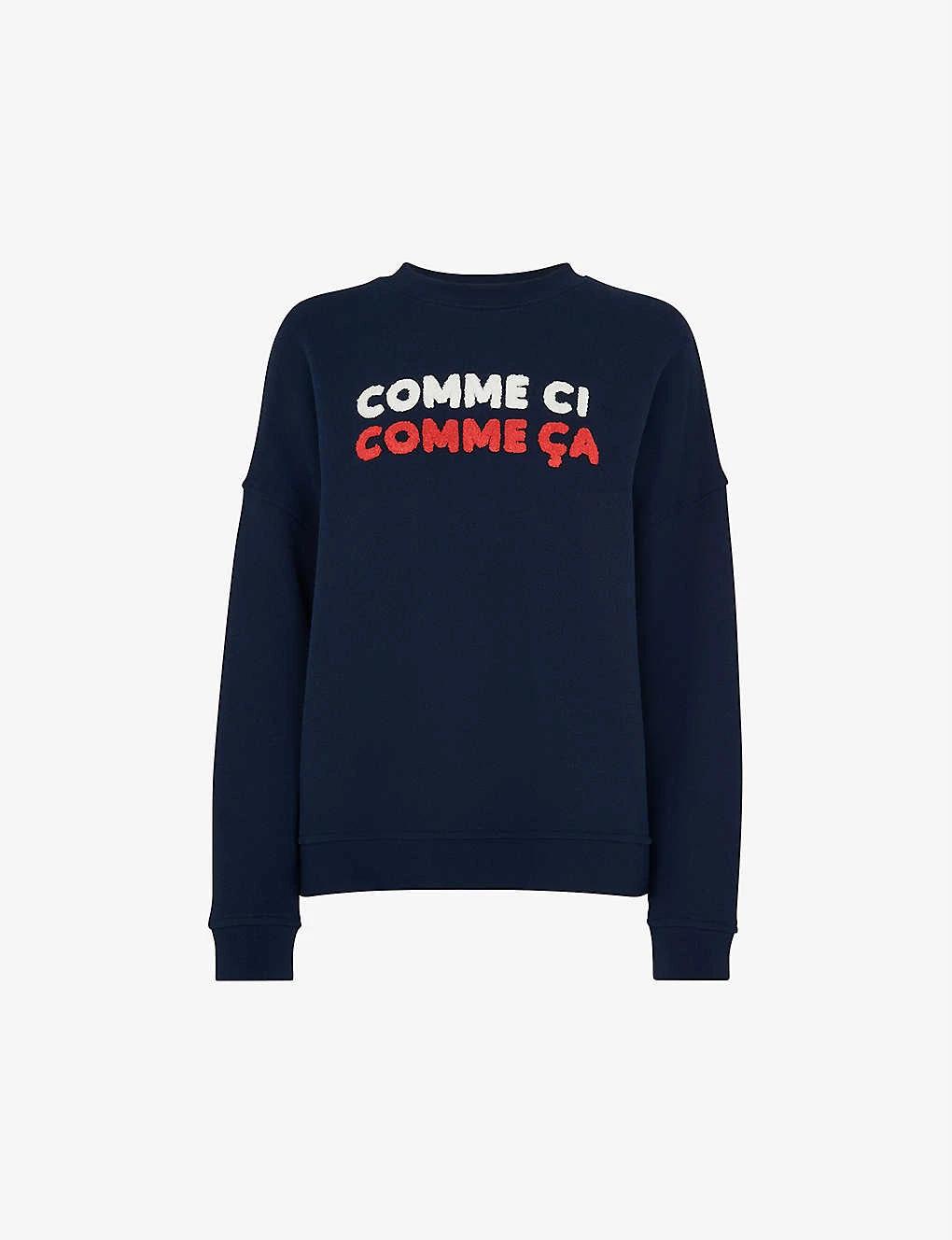 Whistles Slogan-appliqué Cotton-jersey Sweatshirt 1 Whistles Slogan-appliqué Cotton-jersey Sweatshirt