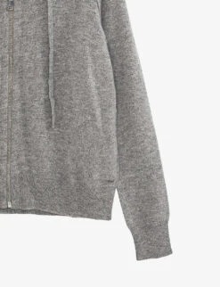 Ikks Hooded Long-sleeved Cashmere Hoody 9 Ikks Hooded Long-sleeved Cashmere Hoody -Whistles Closet Shop R04063137 MOUSEGREY ALT04