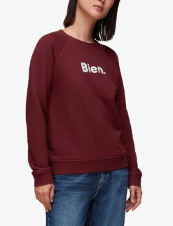 Whistles Bien Relaxed-fit Cotton Sweatshirt 7 Whistles Bien Relaxed-fit Cotton Sweatshirt -Whistles Closet Shop R04064361 PURPLE ALT02