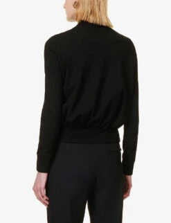 Bottega Veneta Turtleneck Brand-embroidered Wool-blend Jumper 8 Bottega Veneta Turtleneck Brand-embroidered Wool-blend Jumper -Whistles Closet Shop R04064609 BLACK ALT03