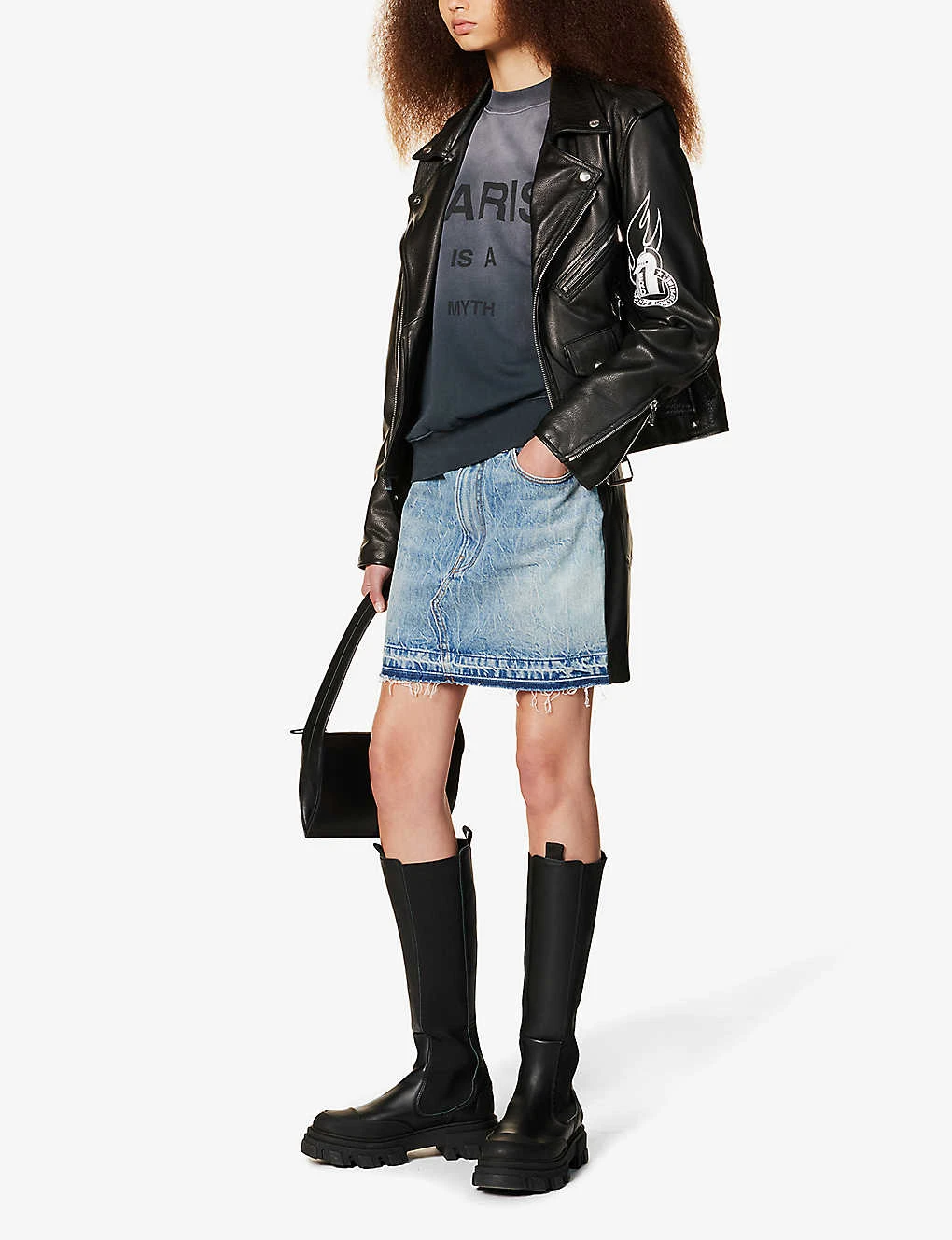 ANINE BING Jaci Faded-wash Organic-cotton Sweatshirt 2 ANINE BING Jaci Faded-wash Organic-cotton Sweatshirt - Image 2