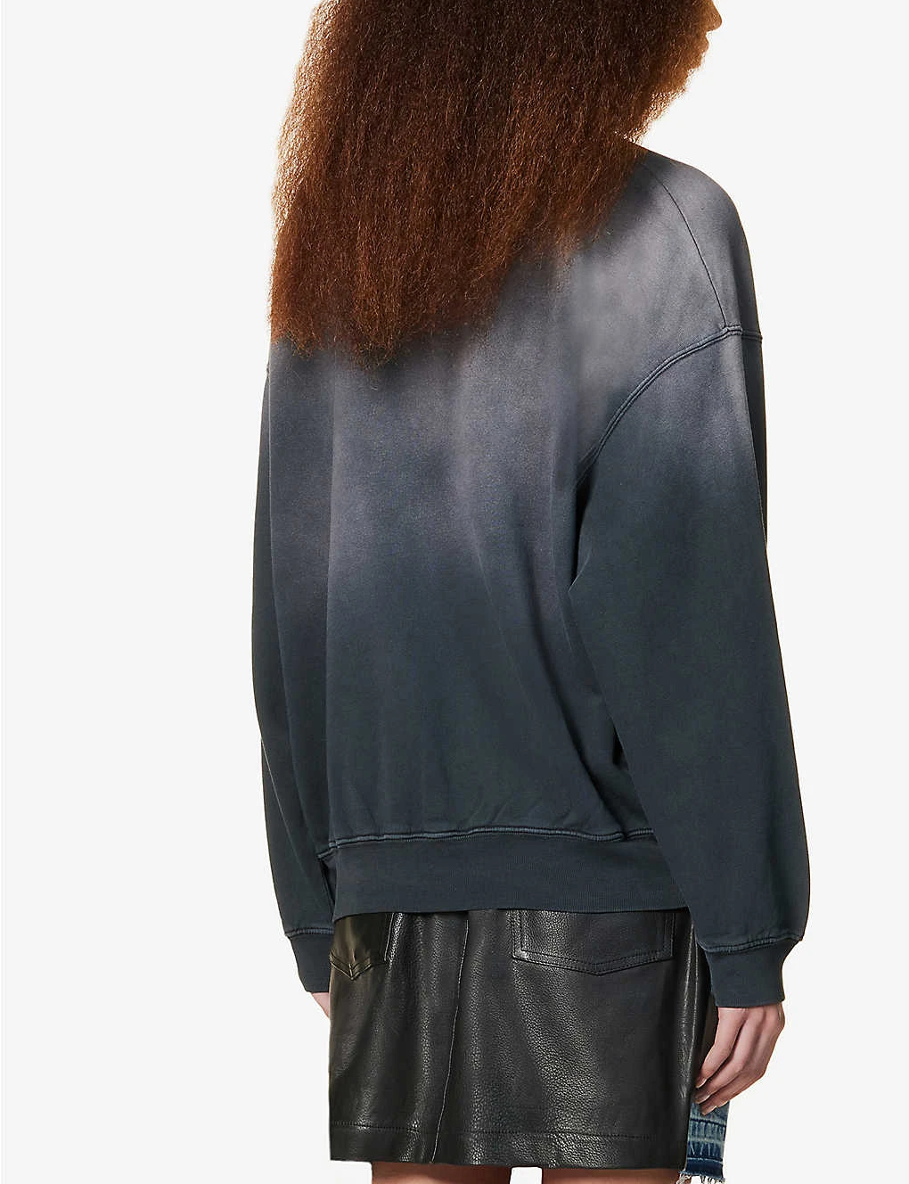 ANINE BING Jaci Faded-wash Organic-cotton Sweatshirt 4 ANINE BING Jaci Faded-wash Organic-cotton Sweatshirt - Image 4