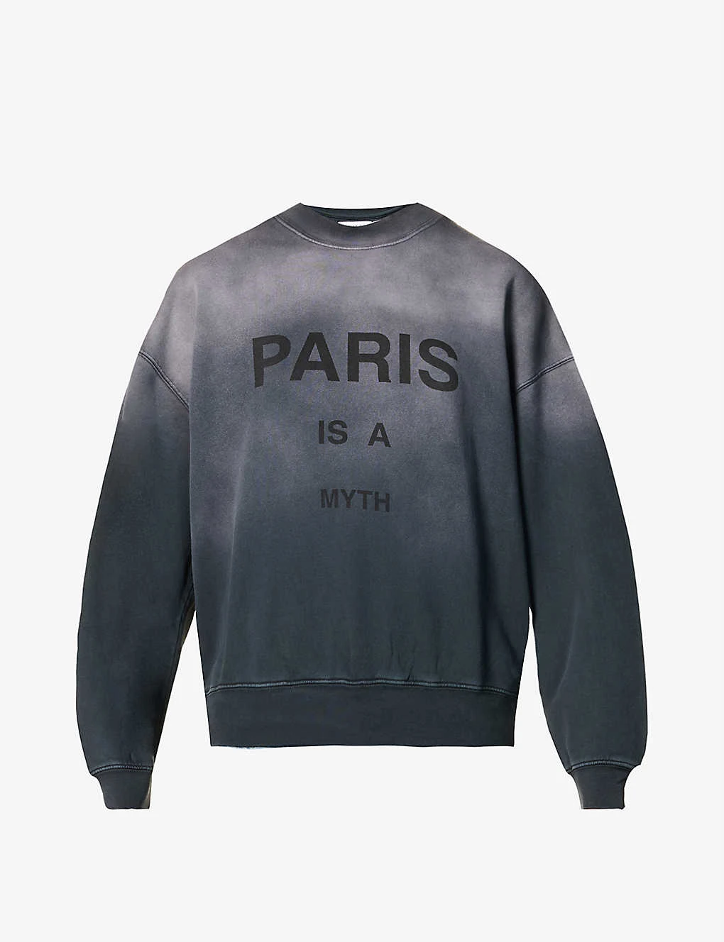 ANINE BING Jaci Faded-wash Organic-cotton Sweatshirt 1 ANINE BING Jaci Faded-wash Organic-cotton Sweatshirt