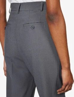 Bea Straight-leg High-rise Woven Trousers -Whistles Closet Shop R04066620 CHARCOAL ALT04