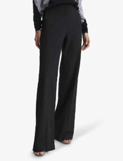 Reiss Joanne Wide-leg Mid-rise Stretch-woven Trousers -Whistles Closet Shop R04068071 BLACK ALT02