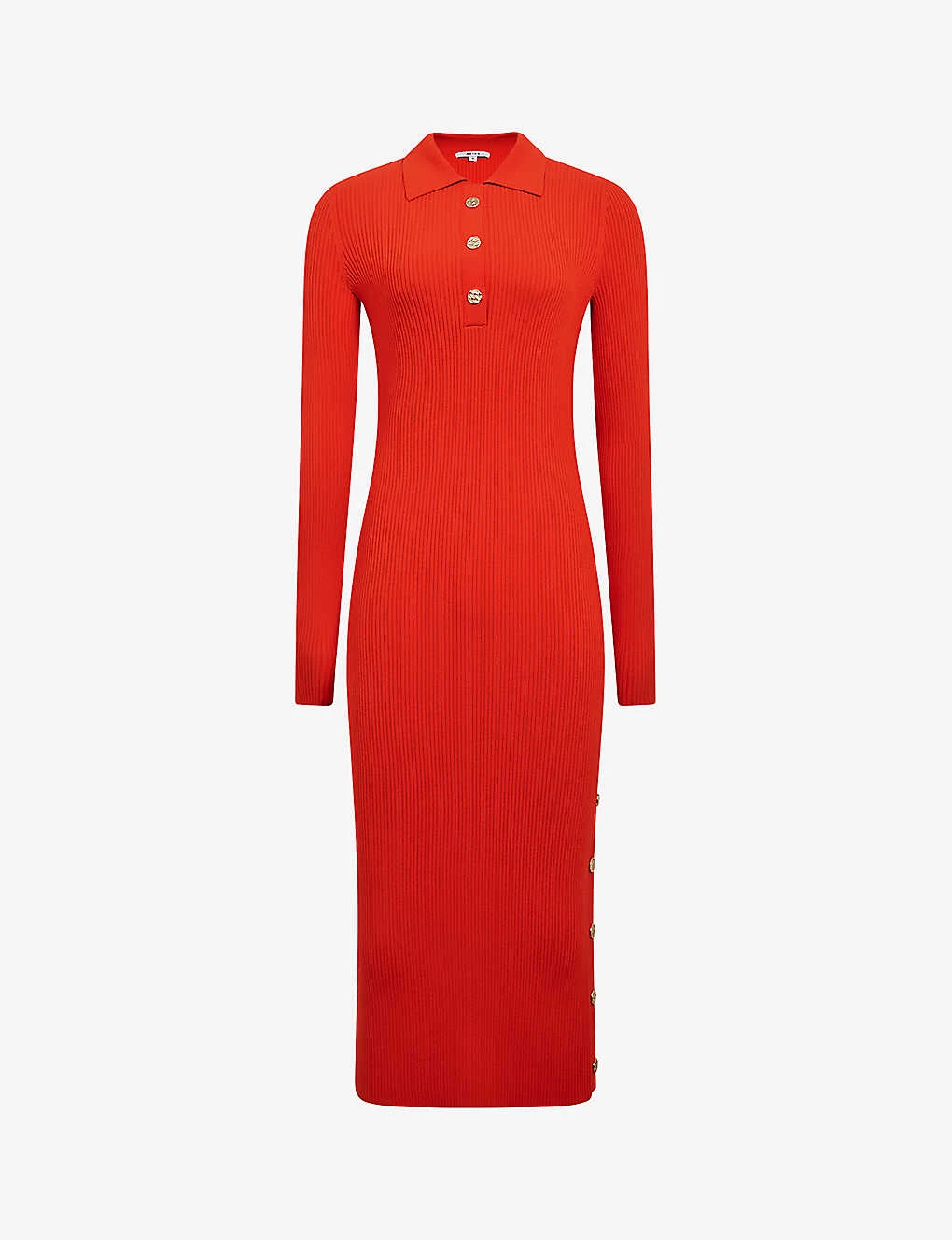 Reiss Press Stud-embellished Ribbed Knitted Midi Dress 1 Reiss Press Stud-embellished Ribbed Knitted Midi Dress
