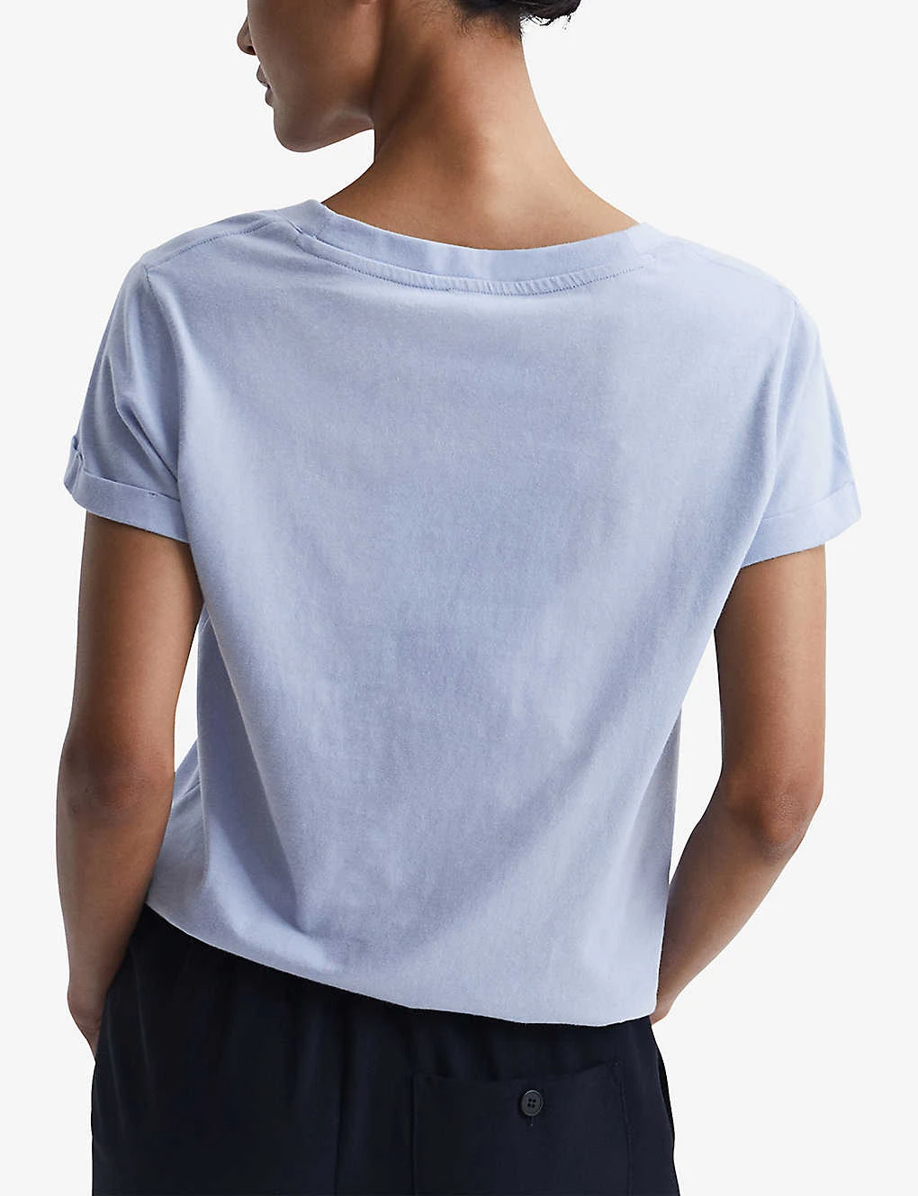 Reiss Luana V-neck Cotton-jersey T-shirt 4 Reiss Luana V-neck Cotton-jersey T-shirt - Image 4