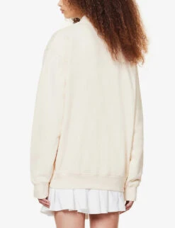 Wellness Slogan-print Cotton-jersey Sweatshirt 8 Wellness Slogan-print Cotton-jersey Sweatshirt -Whistles Closet Shop R04068982 CREAMBLUE ALT03