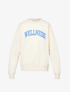 Wellness Slogan-print Cotton-jersey Sweatshirt