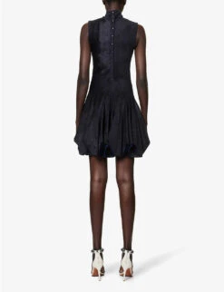 ALAIA Godet Flared-hem Stretch-woven Mini Dress 9 ALAIA Godet Flared-hem Stretch-woven Mini Dress -Whistles Closet Shop R04076369 BLEUFONCE ALT03