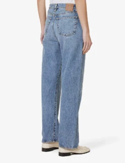 Toteme Faded-wash Straight-leg Mid-rise Jeans 10 Toteme Faded-wash Straight-leg Mid-rise Jeans -Whistles Closet Shop R04077103 WORNBLUE ALT03