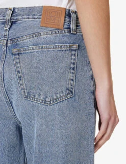Toteme Faded-wash Straight-leg Mid-rise Jeans 12 Toteme Faded-wash Straight-leg Mid-rise Jeans -Whistles Closet Shop R04077103 WORNBLUE ALT05