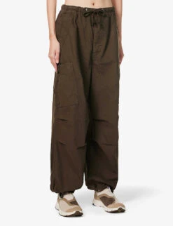 Jaded London Parachute Wide-leg High-rise Cotton Trousers -Whistles Closet Shop R04077324 KHAKI ALT02