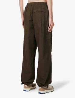 Jaded London Parachute Wide-leg High-rise Cotton Trousers -Whistles Closet Shop R04077324 KHAKI ALT03
