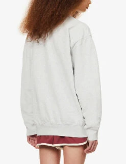 Wellness Relaxed-fit Cotton-jersey Sweatshirt -Whistles Closet Shop R04081042 HEATHERGRAYMERLOT ALT03