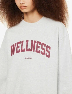 Wellness Relaxed-fit Cotton-jersey Sweatshirt -Whistles Closet Shop R04081042 HEATHERGRAYMERLOT ALT04