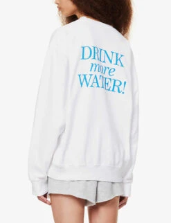 Drink Water Relaxed-fit Cotton-jersey Sweatshirt 8 Drink Water Relaxed-fit Cotton-jersey Sweatshirt -Whistles Closet Shop R04081044 WHITEOCEAN ALT03