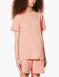 Wellness Slogan-print Cotton Jersey T-shirt 7 Wellness Slogan-print Cotton Jersey T-shirt -Whistles Closet Shop R04081046 ROSEWHITE ALT02