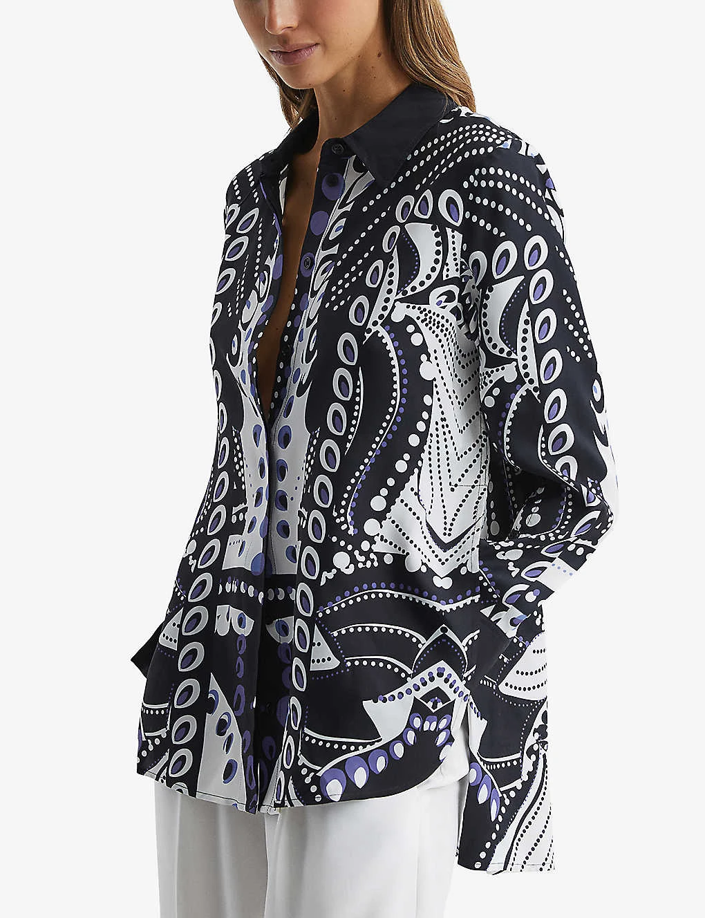 Reiss Rose Abstract-print Woven Shirt 3 Reiss Rose Abstract-print Woven Shirt - Image 3