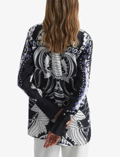 Reiss Rose Abstract-print Woven Shirt 8 Reiss Rose Abstract-print Woven Shirt -Whistles Closet Shop R04082354 NAVYWHITE ALT03