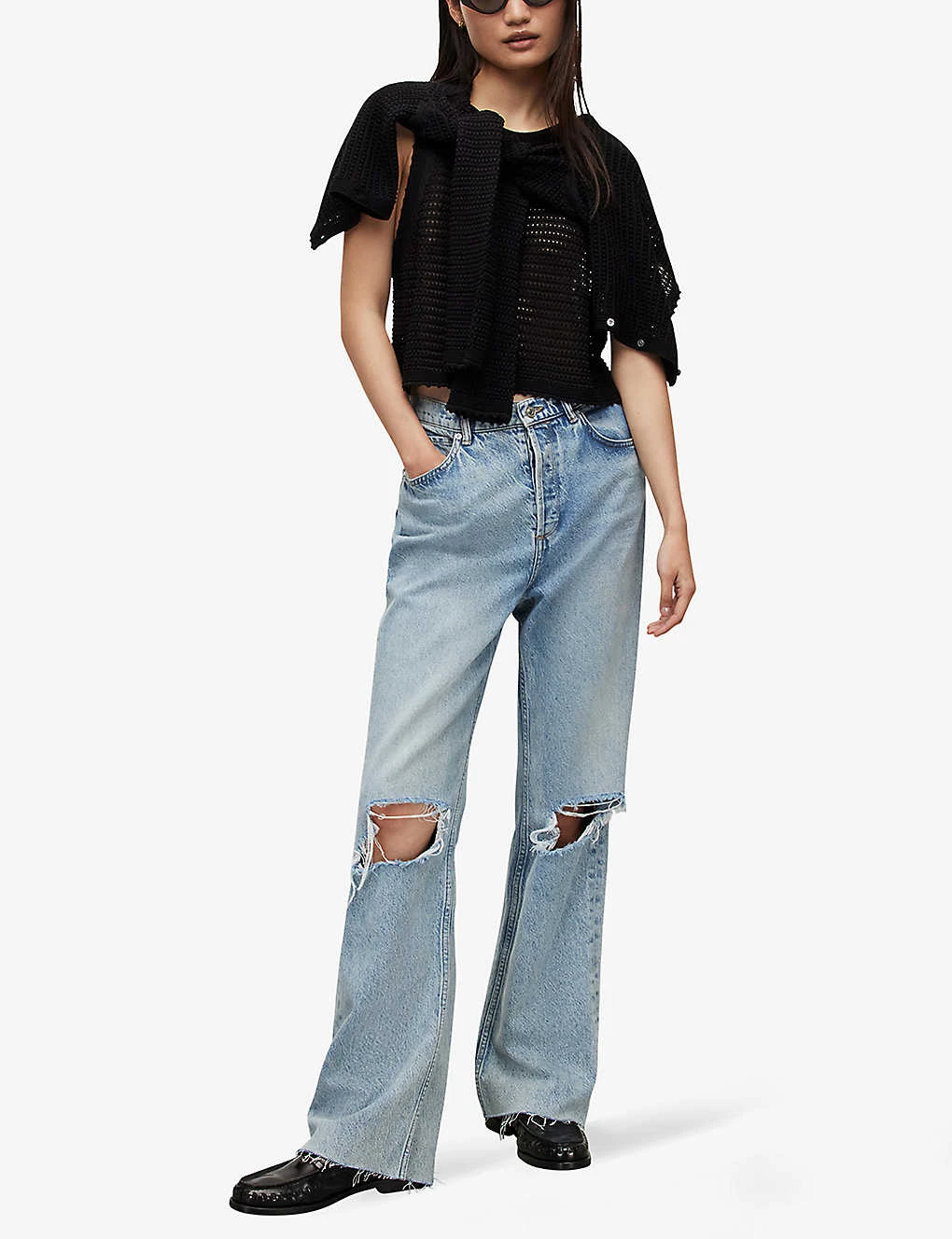 AllSaints Open-weave Mesh Cotton-blend Tank Top 2 AllSaints Open-weave Mesh Cotton-blend Tank Top - Image 2