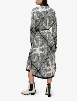 AllSaints Anya Rafaela Paisley-print Woven Midi Dress 8 AllSaints Anya Rafaela Paisley-print Woven Midi Dress -Whistles Closet Shop R04082720 OFFWHITE ALT03