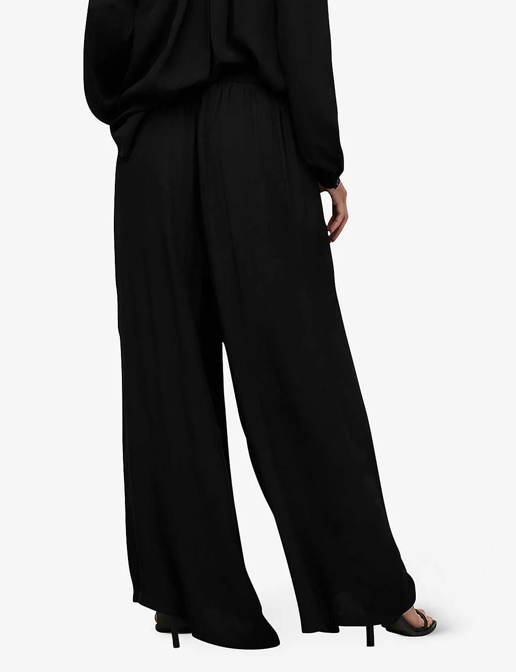 AllSaints Hezzy Wide-leg High-rise Pleated Woven Trousers 4 AllSaints Hezzy Wide-leg High-rise Pleated Woven Trousers - Image 4