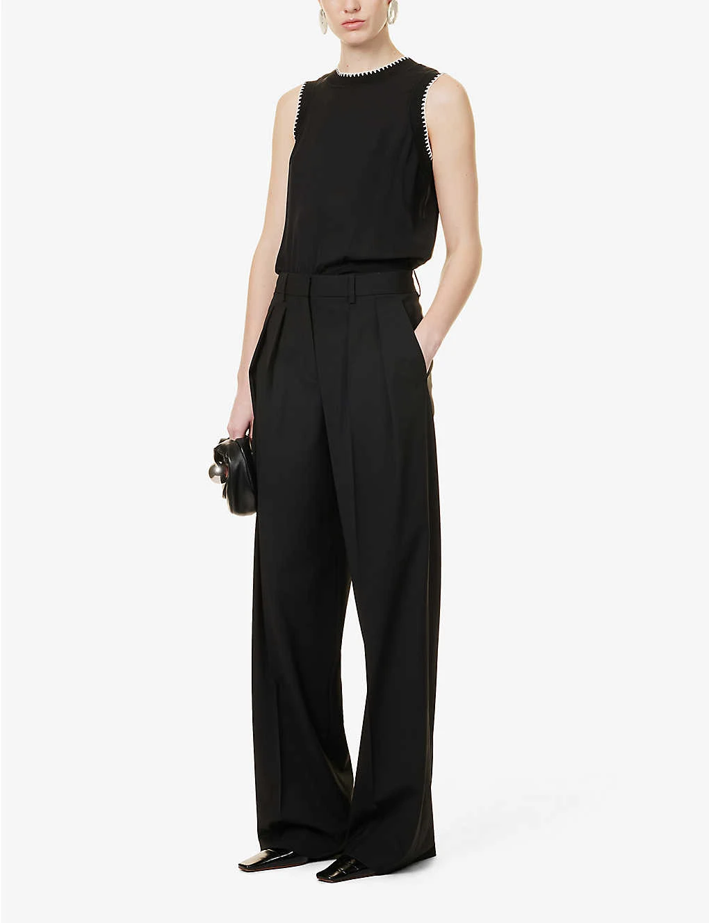 THEORY Double-pleated Straight-leg Mid-rise Wool Trousers 2 THEORY Double-pleated Straight-leg Mid-rise Wool Trousers - Image 2