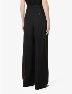 THEORY Double-pleated Straight-leg Mid-rise Wool Trousers 8 THEORY Double-pleated Straight-leg Mid-rise Wool Trousers -Whistles Closet Shop R04085919 BLACK ALT03