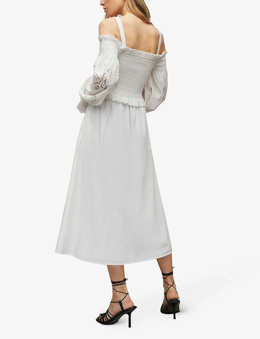 AllSaints Launa Off-the-shoulder Broderie-anglaise Cotton Maxi Dress 4 AllSaints Launa Off-the-shoulder Broderie-anglaise Cotton Maxi Dress - Image 4