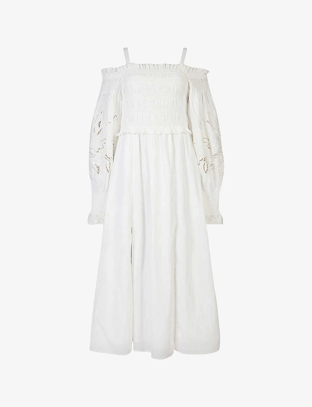 AllSaints Launa Off-the-shoulder Broderie-anglaise Cotton Maxi Dress 1 AllSaints Launa Off-the-shoulder Broderie-anglaise Cotton Maxi Dress
