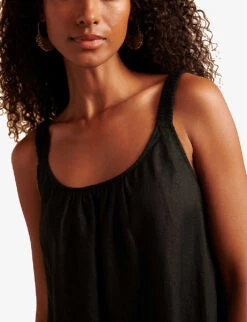 Tiered-hem Relaxed-fit Linen Maxi Dress 9 Tiered-hem Relaxed-fit Linen Maxi Dress -Whistles Closet Shop R04088206 BLACK ALT04