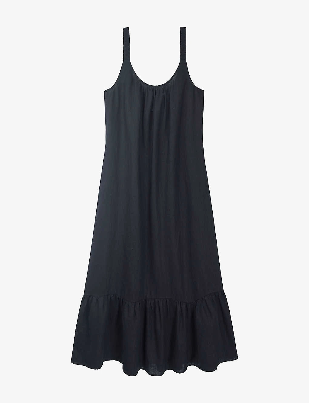 Tiered-hem Relaxed-fit Linen Maxi Dress 1 Tiered-hem Relaxed-fit Linen Maxi Dress