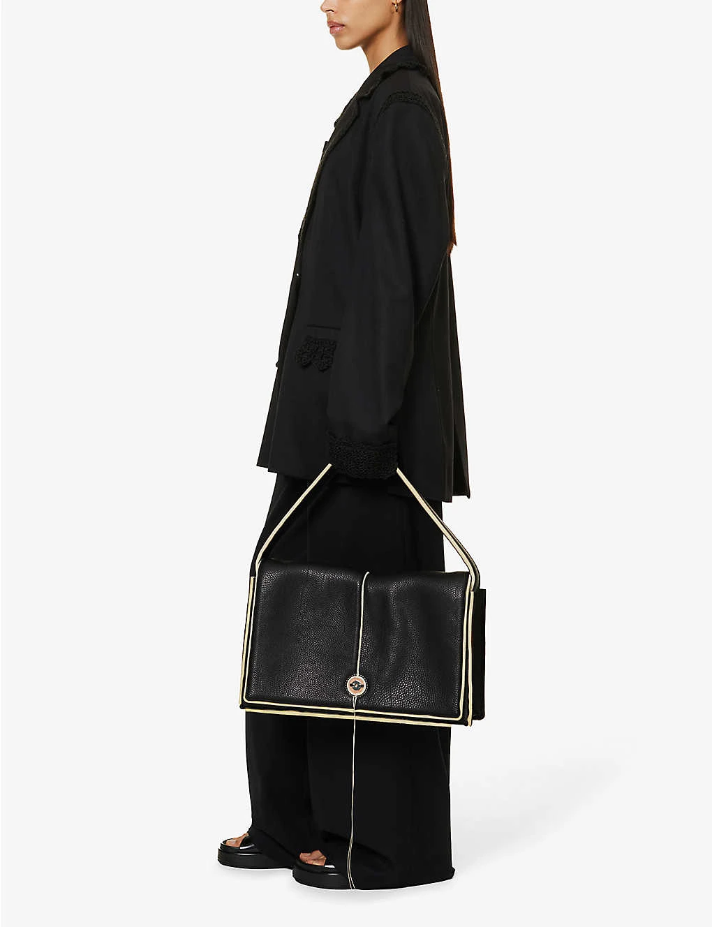 Relaxed-fit Structured-waist Wide-leg Mid-rise Wool Trousers 2 Relaxed-fit Structured-waist Wide-leg Mid-rise Wool Trousers - Image 2