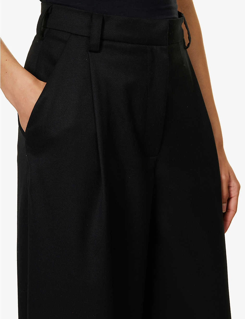 Relaxed-fit Structured-waist Wide-leg Mid-rise Wool Trousers 5 Relaxed-fit Structured-waist Wide-leg Mid-rise Wool Trousers - Image 5
