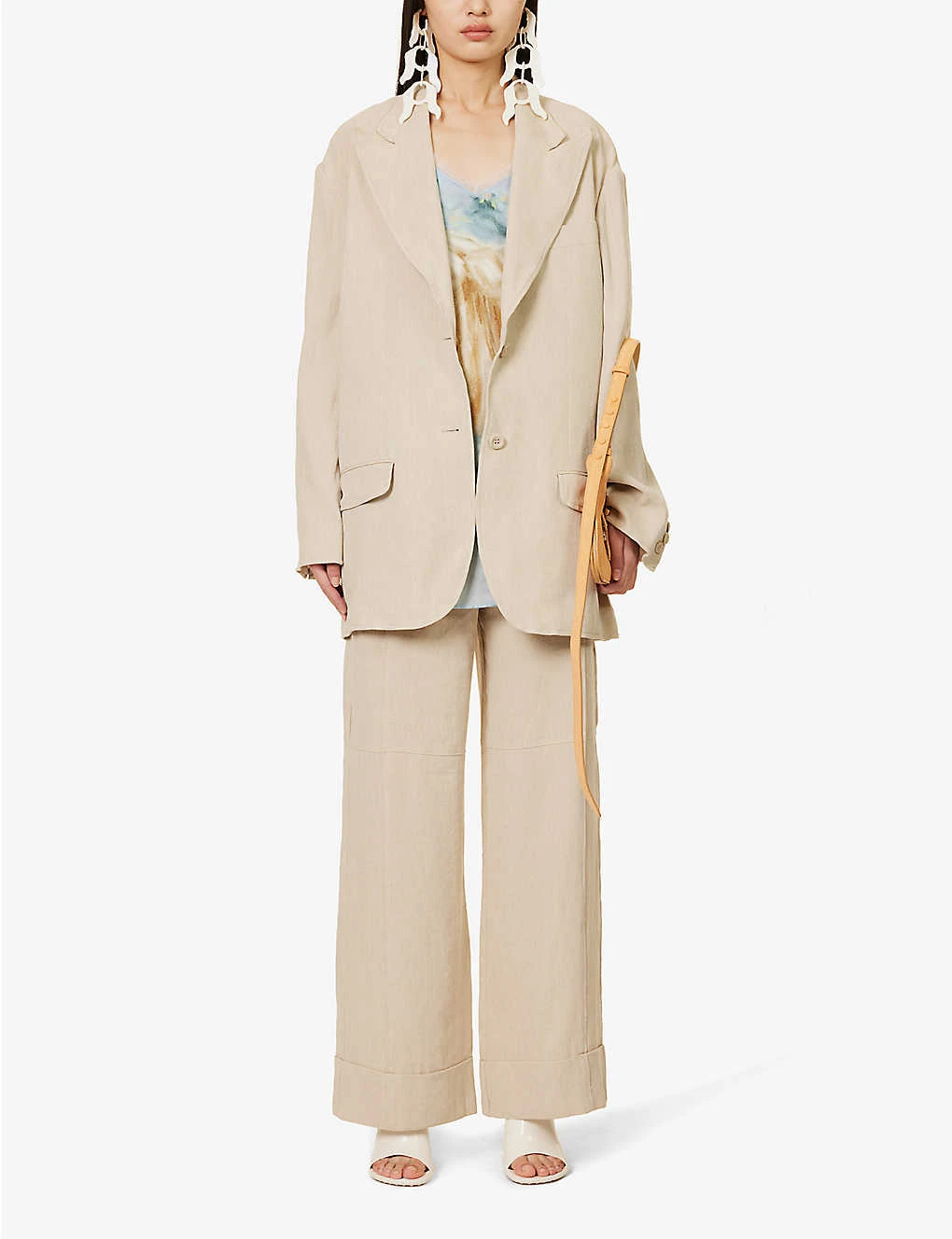 Acne Studios Casual Wide-leg Mid-rise Linen-cotton Blend Trousers 2 Acne Studios Casual Wide-leg Mid-rise Linen-cotton Blend Trousers - Image 2
