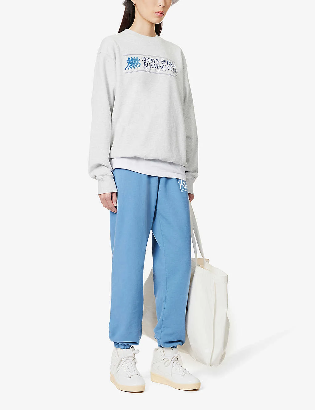 Running Club Brand-print Cotton-blend Sweatshirt 2 Running Club Brand-print Cotton-blend Sweatshirt - Image 2