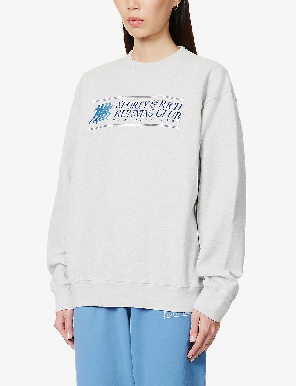 Running Club Brand-print Cotton-blend Sweatshirt 3 Running Club Brand-print Cotton-blend Sweatshirt - Image 3
