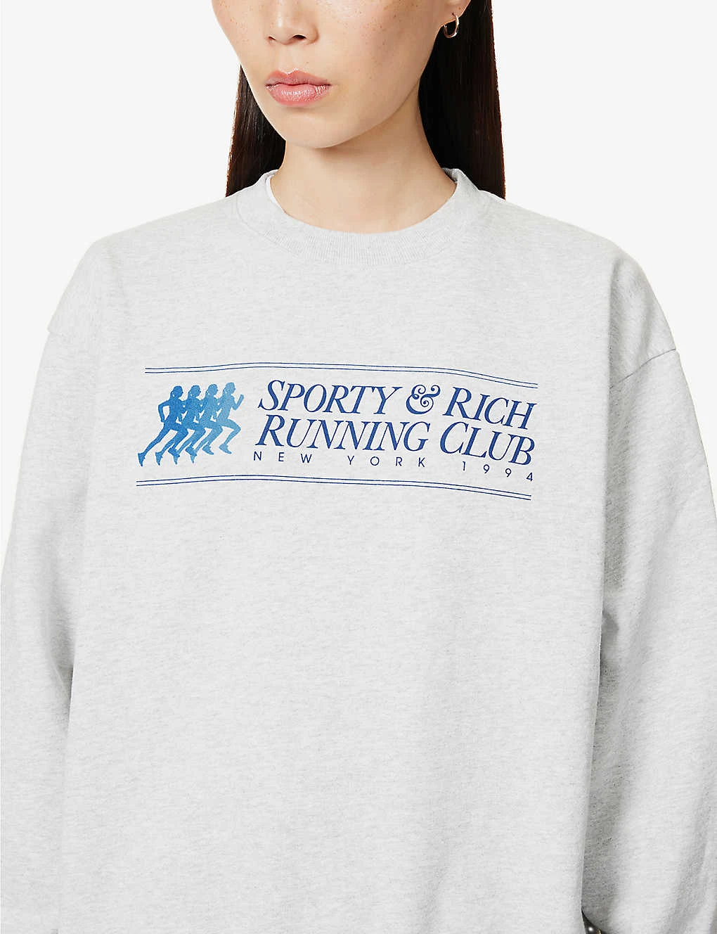 Running Club Brand-print Cotton-blend Sweatshirt 5 Running Club Brand-print Cotton-blend Sweatshirt - Image 5