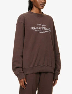 Health And Wellness Club Cotton-jersey Sweatshirt 7 Health And Wellness Club Cotton-jersey Sweatshirt -Whistles Closet Shop R04090260 CHOCOLATEWHITE ALT02