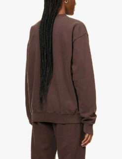 Health And Wellness Club Cotton-jersey Sweatshirt 8 Health And Wellness Club Cotton-jersey Sweatshirt -Whistles Closet Shop R04090260 CHOCOLATEWHITE ALT03