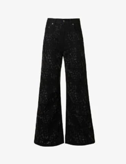 Acne Studios 2022 Distressed Wide-leg High-rise Cotton-twill Jeans