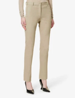 Joseph New Eliston Straight-leg High-rise Stretch-gabardine Trousers 7 Joseph New Eliston Straight-leg High-rise Stretch-gabardine Trousers -Whistles Closet Shop R04095205 PEWTER ALT02