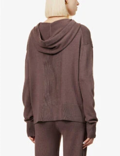 Joseph Relaxed-fit Silk-blend Knitted Hoody 8 Joseph Relaxed-fit Silk-blend Knitted Hoody -Whistles Closet Shop R04095386 TRUFFLE ALT03