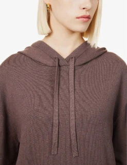 Joseph Relaxed-fit Silk-blend Knitted Hoody 9 Joseph Relaxed-fit Silk-blend Knitted Hoody -Whistles Closet Shop R04095386 TRUFFLE ALT04