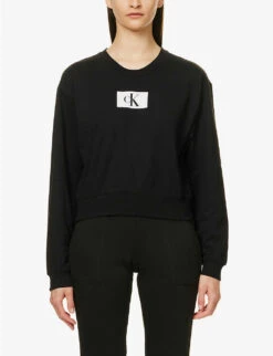 Calvin Klein 1996 Lounge Logo-print Cotton And Recycled-cotton Sweatshirt 7 Calvin Klein 1996 Lounge Logo-print Cotton And Recycled-cotton Sweatshirt -Whistles Closet Shop R04096764 BLACK ALT02